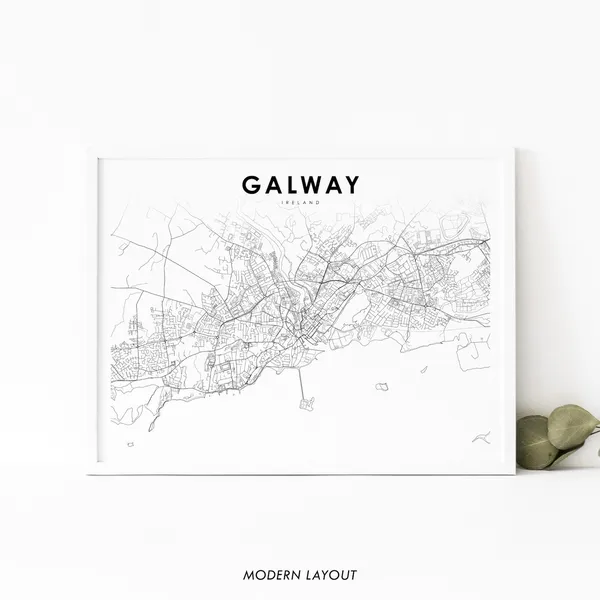 Galway Ireland Map Print, Nursery Room Decor