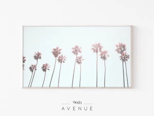 Palm Trees Art Print, Tropical Ocean Beach Decor