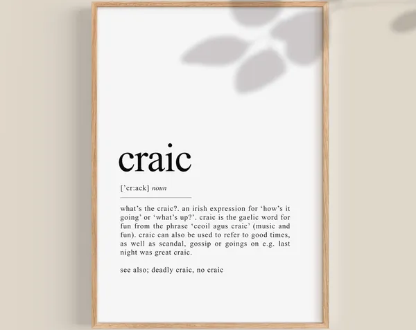Ireland Funny Irish Craic Bar Decor Art Print