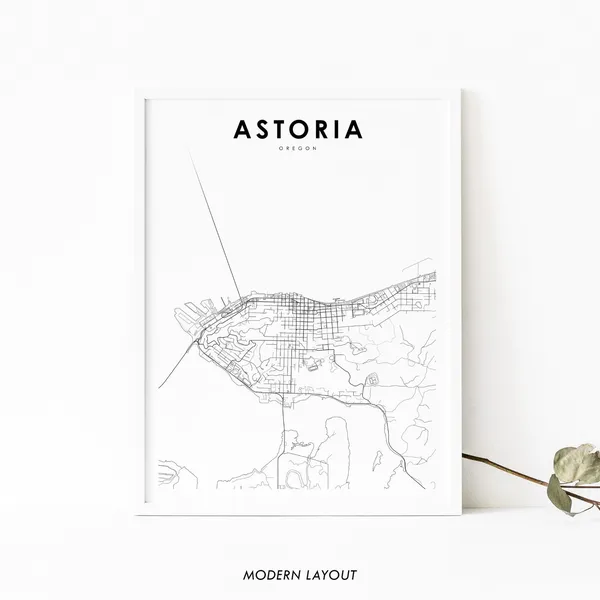Astoria Map Print, Oregon USA Travel Poster