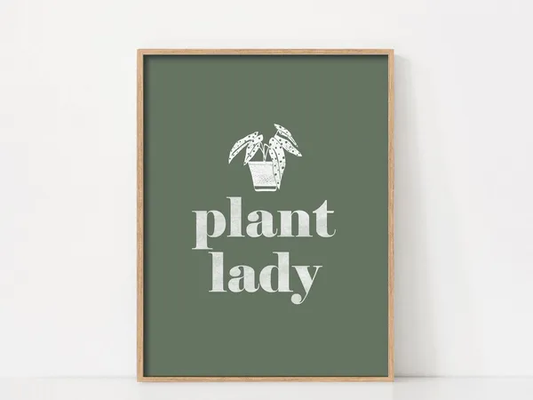 Plant Lady Quote Art Print, Sage Green Decor