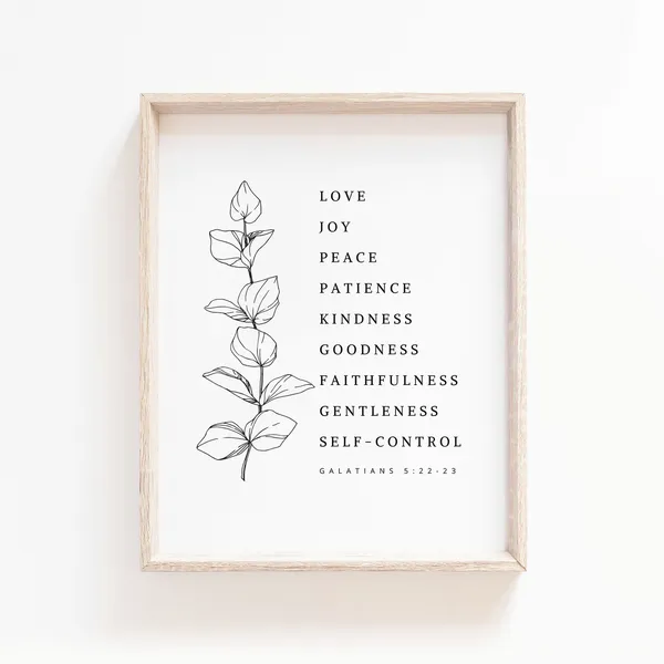 Fruit Of The Spirit Scripture Botanical Wall Print