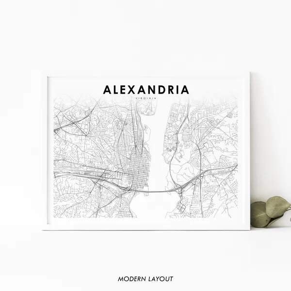 Alexandria VA Map Print, Virginia USA Poster