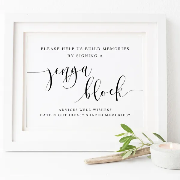 Jenga Guestbook Sign, Wedding Memory Art Print