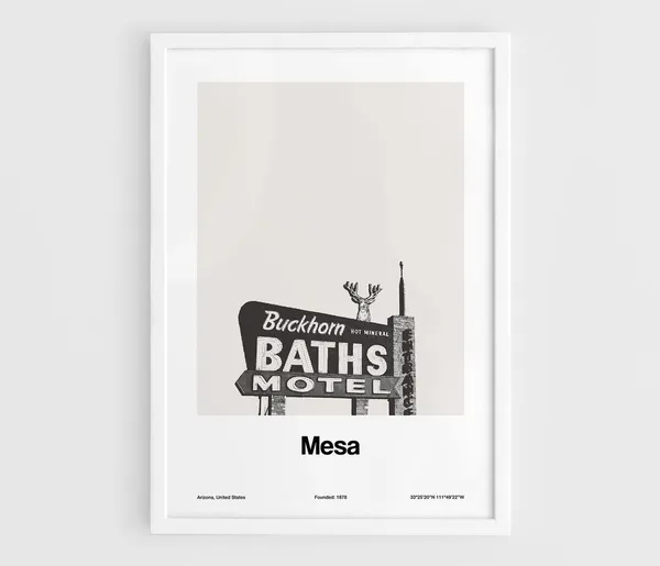 Buckhorn Baths Motel Mesa Arizona Travel Poster