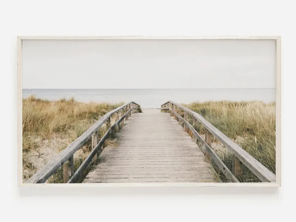 Beach Path Photo Art Print, Boardwalk Scenery