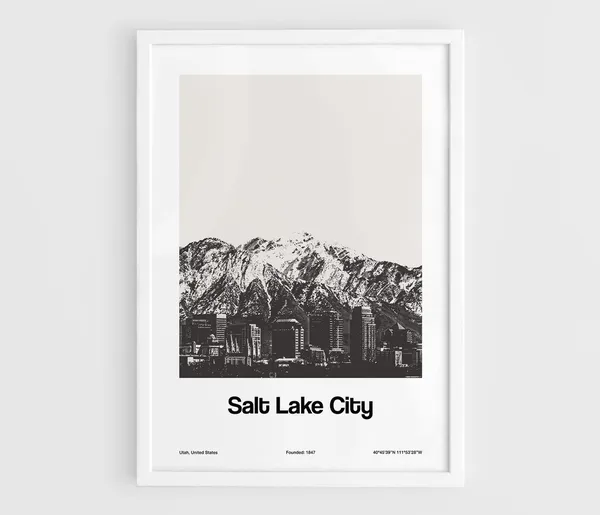 Salt Lake City Skyline, Minimalist Travel Poster