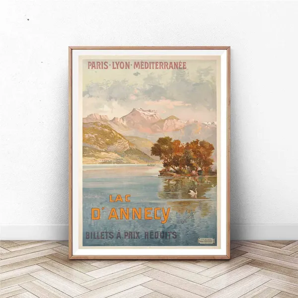 Lac Dannecy Vintage Paris Travel Poster Art Print