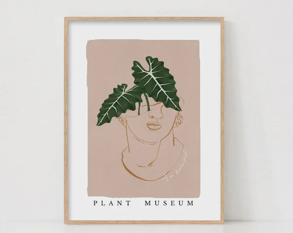 Abstract Plant Botanical Art Print, Boho Decor
