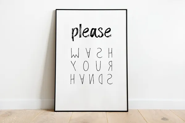 Please Wash Your Hands Bathroom Poster, Washroom Sign