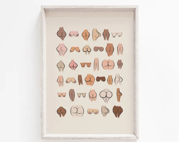 Bathroom Nude Body Humor Art Print