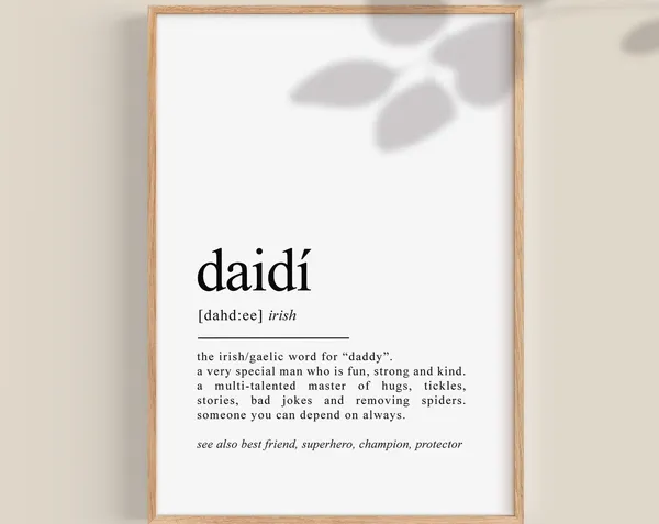 Daidí Irish Daddy Birthday Gift, Ireland Art Print