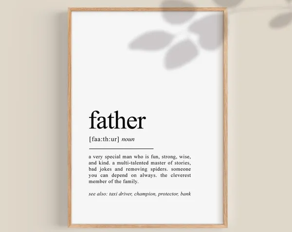 Father Definition Art Print, Gift for Dad
