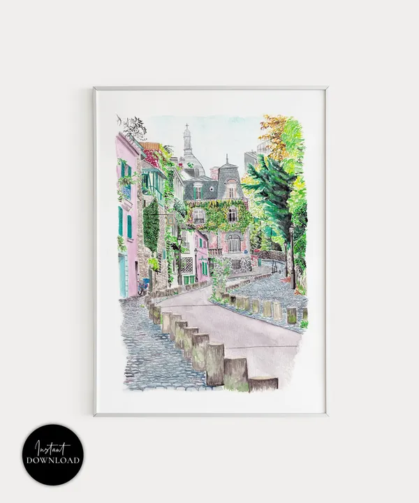 Rue De L'Abreuvoir, Montmartre Paris Art Print