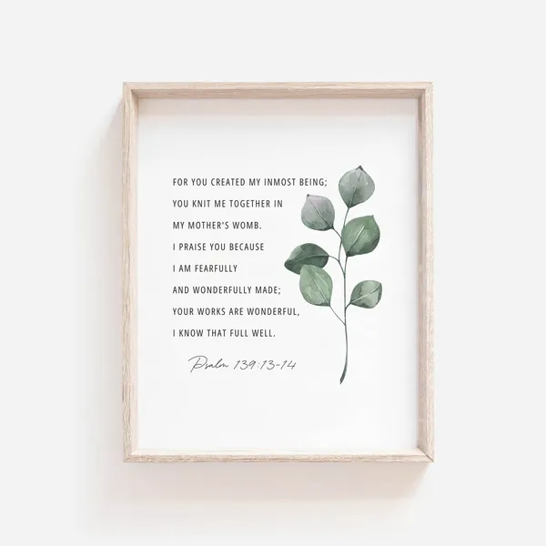 Fearfully And Wonderfully Made Botanical Scripture Poster