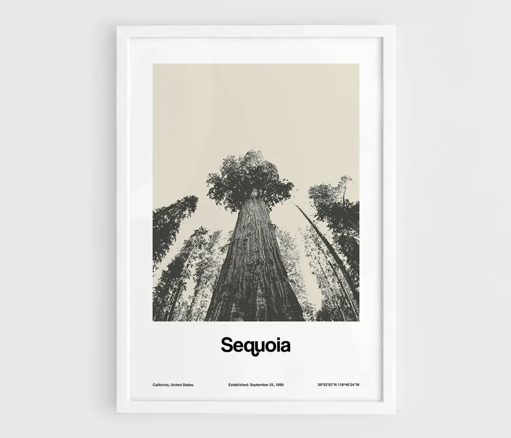Sequoia National Park Giant Forest Minimalist Travel Poster