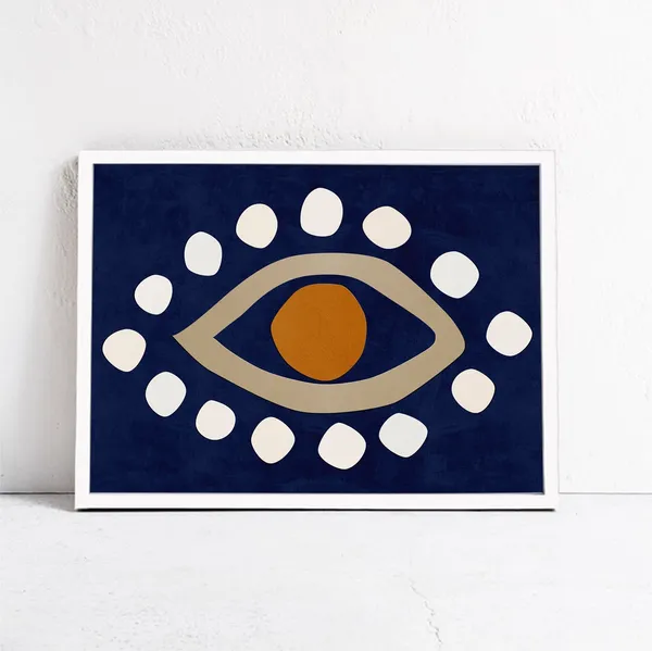 Scandi Boho Abstract Eye Art Print, Home Decor