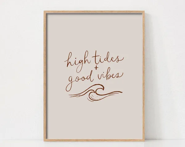 Beach Quote Art Print, Coastal Cali Boho Style