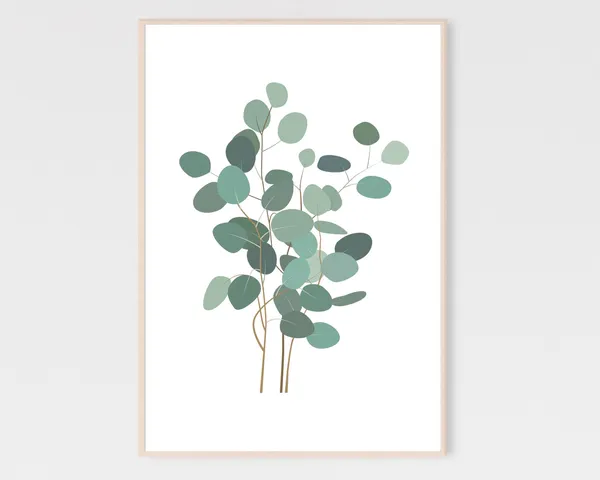 Eucalyptus Plant Abstract Botanical Art Print