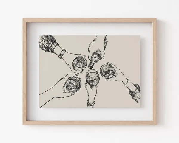 Bar Cart Cocktail Art Print, Home Bar Decor