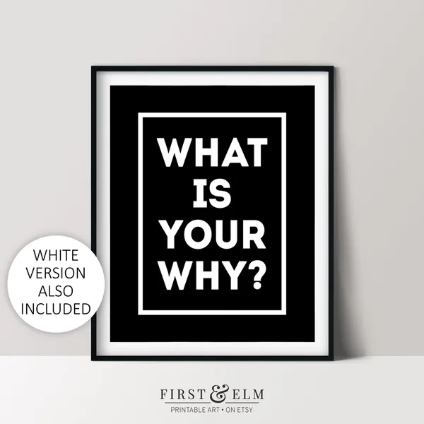 What Is Your Why Goal Inspiration Quote Poster