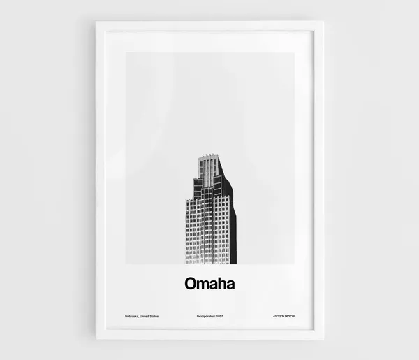 Omaha, Nebraska Skyline Minimalist City Art Print