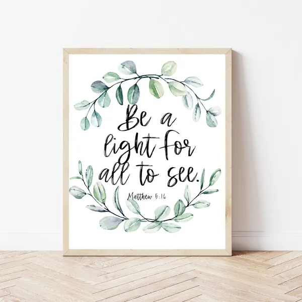 Be A Light Bible Verse Christian Quote Art Print