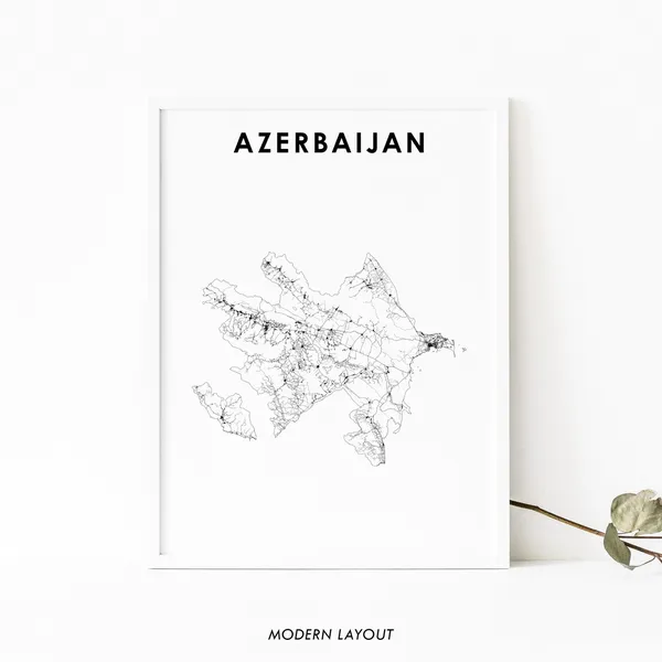 Azerbaijan Map Poster, Baku Nursery Room Decor