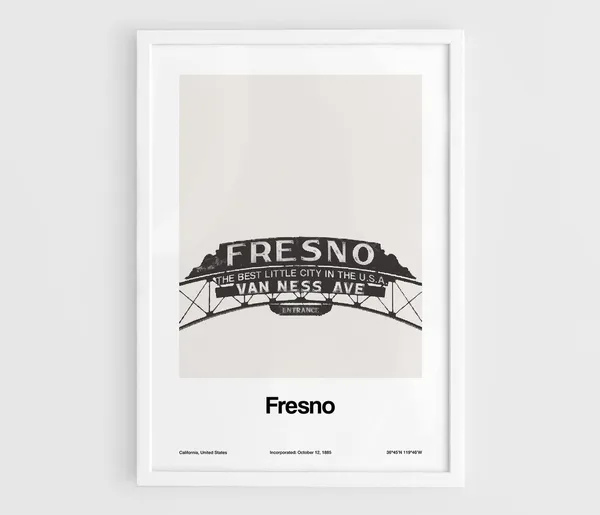 Fresno, CA Minimalist City Entrance Poster