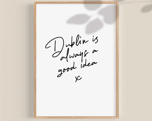 Dublin Irish Travel Poster, Ireland Wall Decor