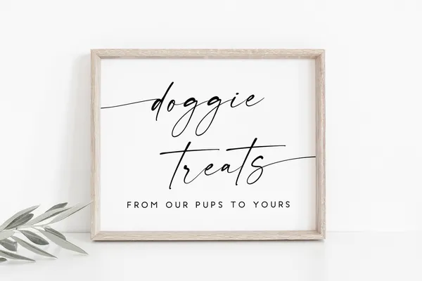 Doggie Treats Sign, Wedding Dog Favor Sign