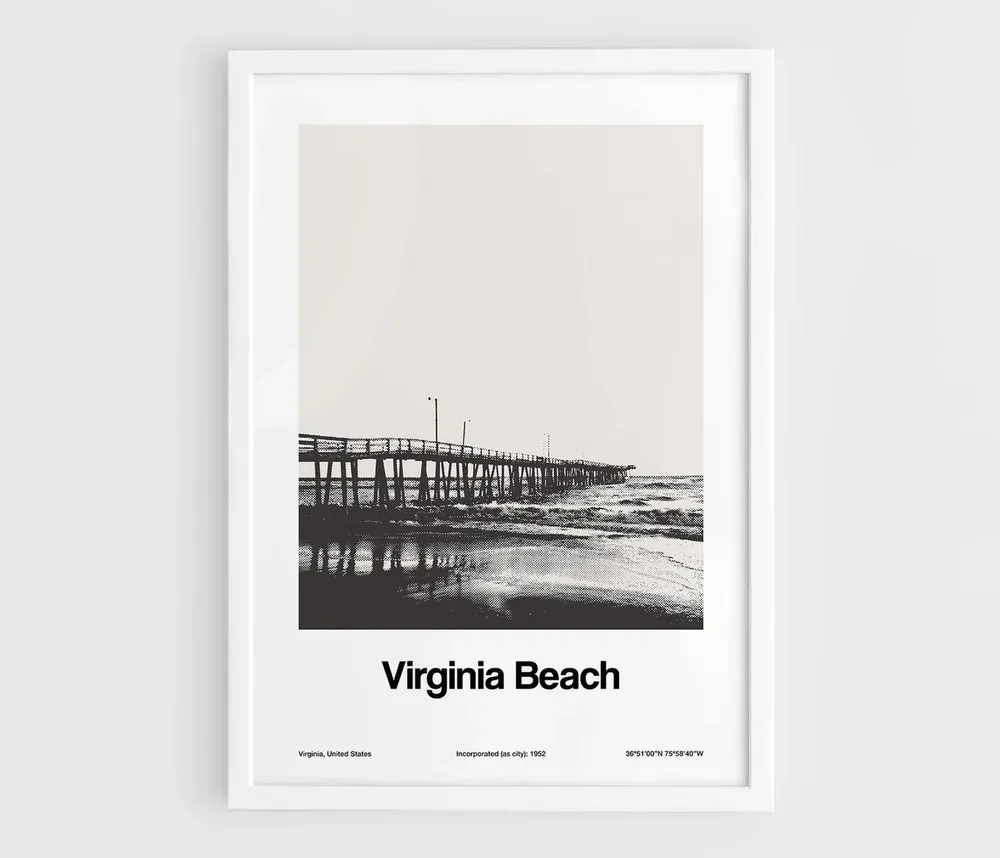 Virginia Beach Minimalist Travel Poster, Artica
