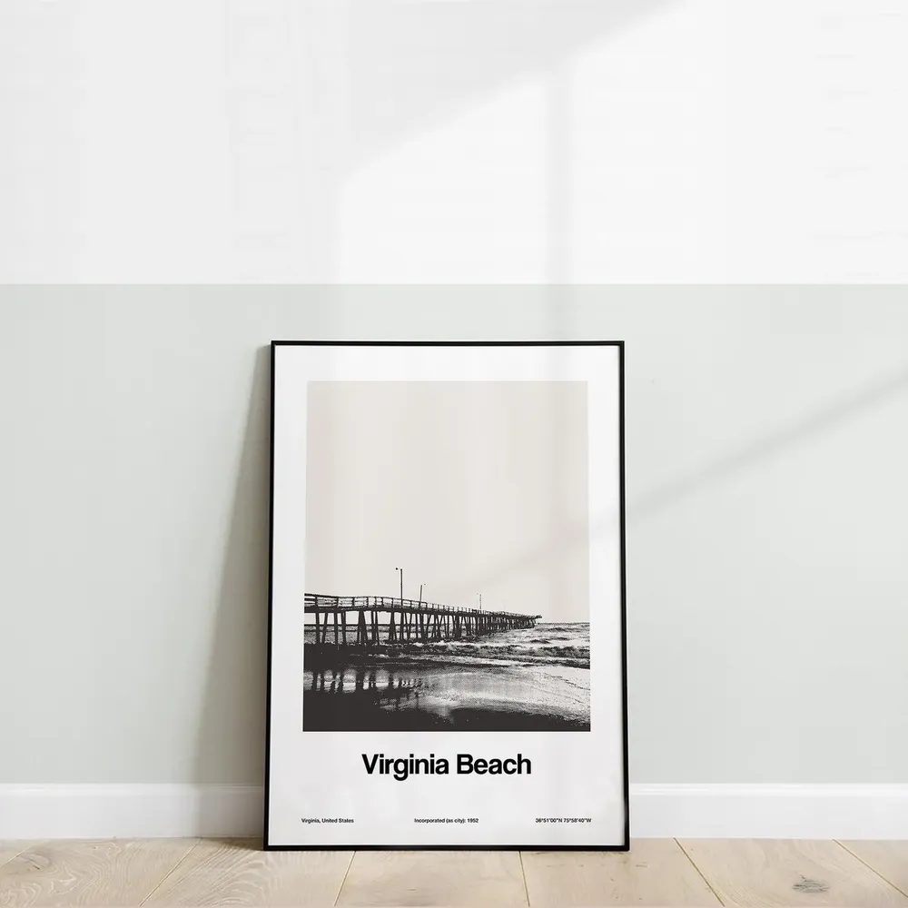 Virginia Beach Minimalist Travel Poster, Artica - Image 3