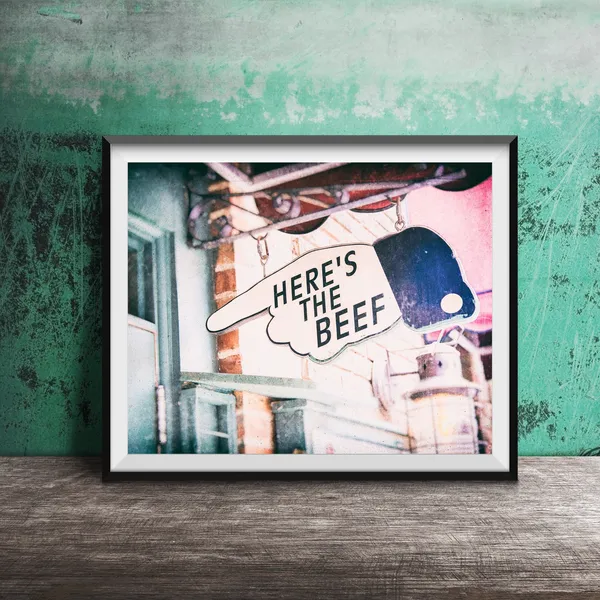 Heres The Beef Kitchen Dining Room Poster Print
