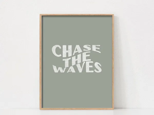 Beach Sayings Chase The Wave Boho Art Print
