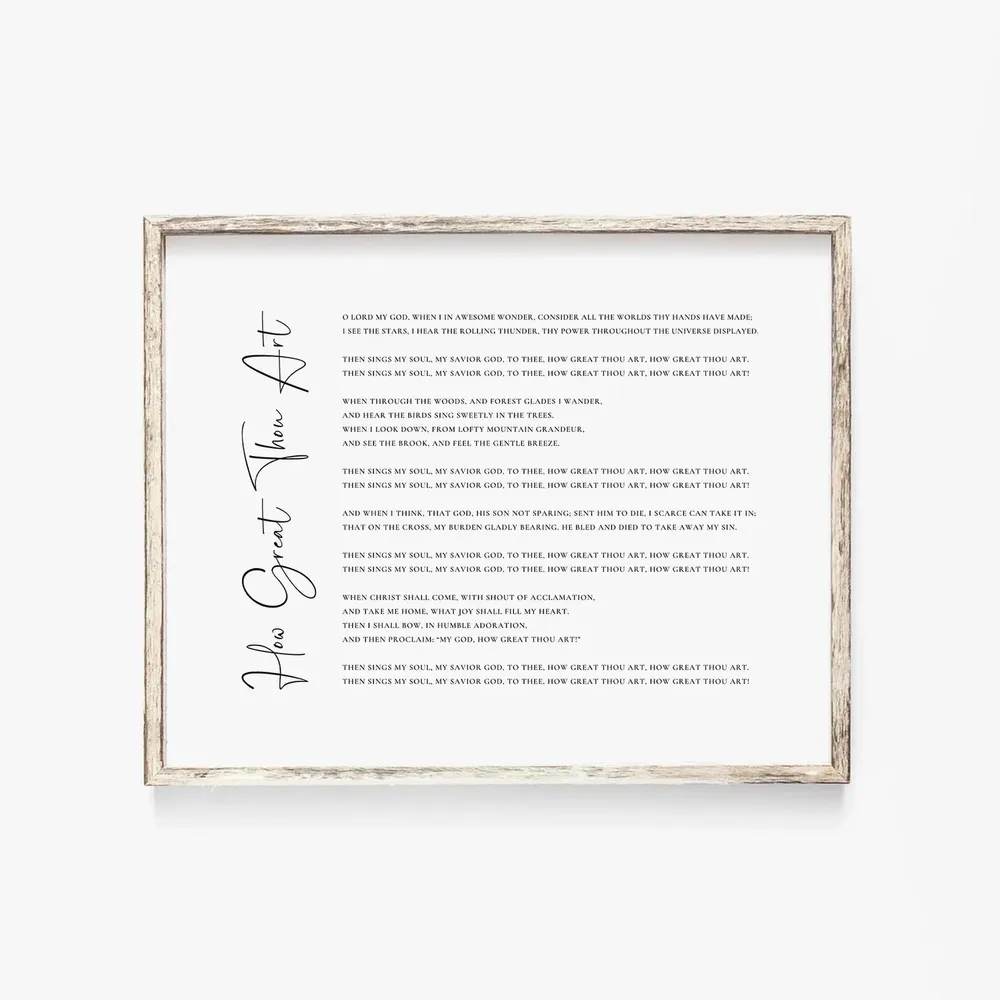 How Great Thou Art Christian Hymn Art Print