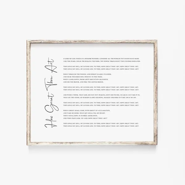 How Great Thou Art Christian Hymn Art Print