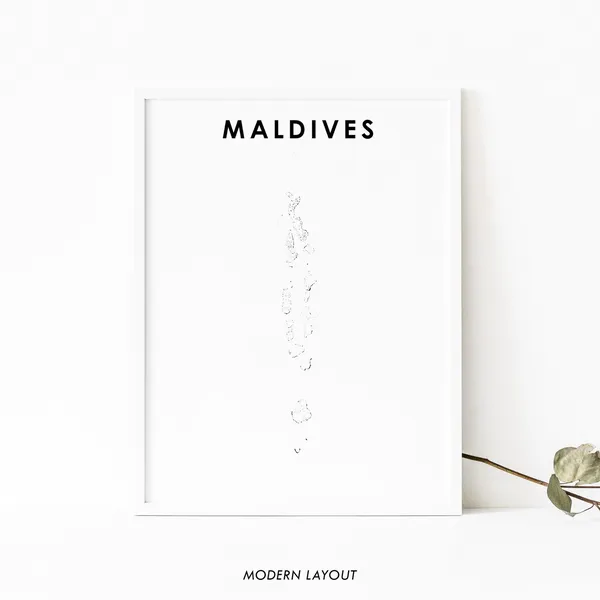 Maldives Map Print, South Asian Nursery Room Poster