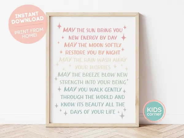 Apache Quote Art Print, Sun Moon Rain Words