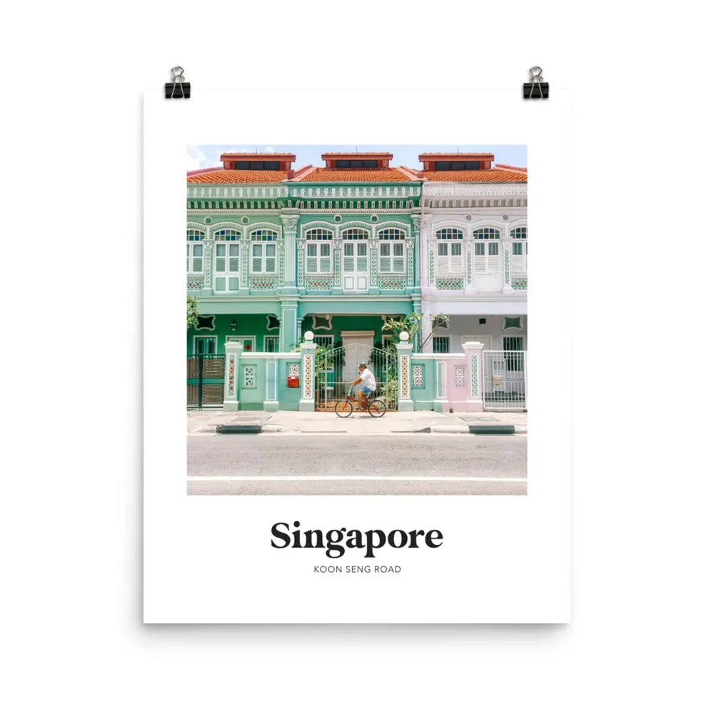 Singapore Shophouses Asia Travel Poster Print - Image 2