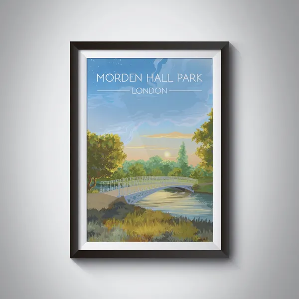Morden Hall Park London Vintage Travel Poster
