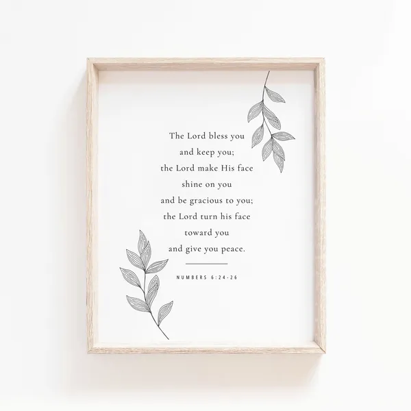 The Lord Bless You Bible Verse Art Print