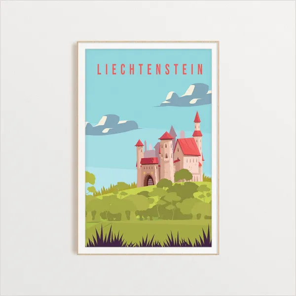 Liechtenstein Country Poster, Travel Poster Art
