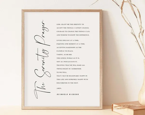 Serenity Prayer Christian Scripture Quote Art Print