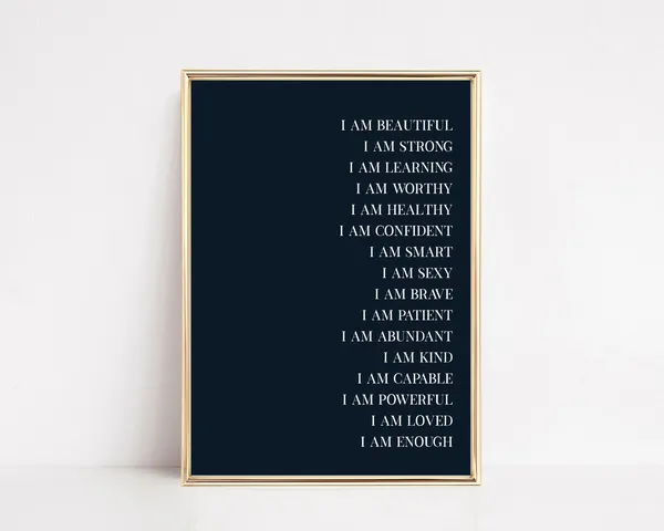 Daily Affirmations Art Print, Inspirational Wall Art