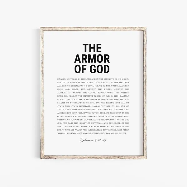 Armor Of God Ephesians 6:10-18 Christian Scripture Art Print