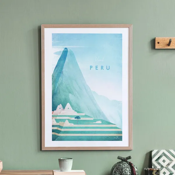 Peru Travel Poster, Machu Picchu Minimalist Vintage