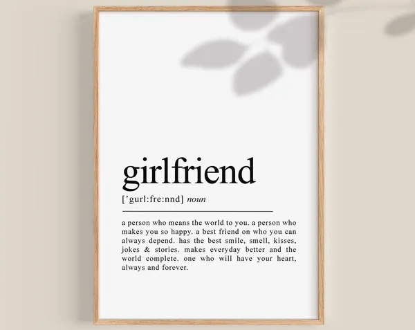 Girlfriend Definition Typography Art Print