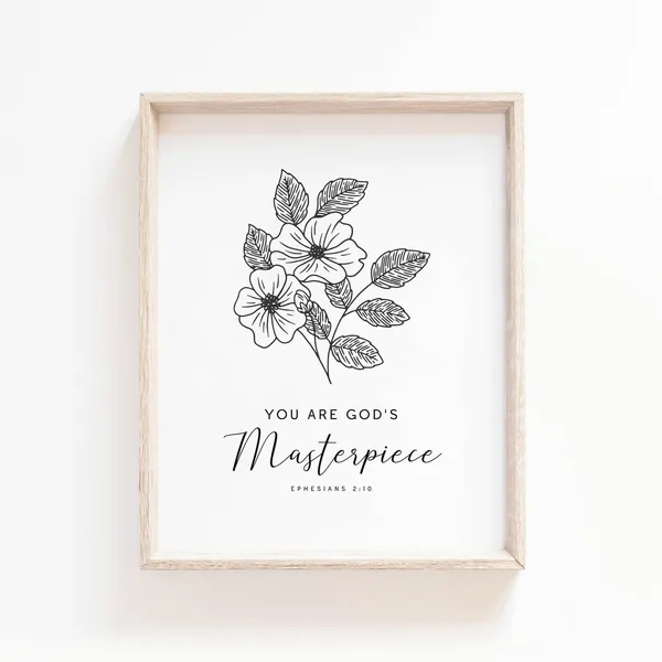 You Are God's Masterpiece Bible Verse Art Print