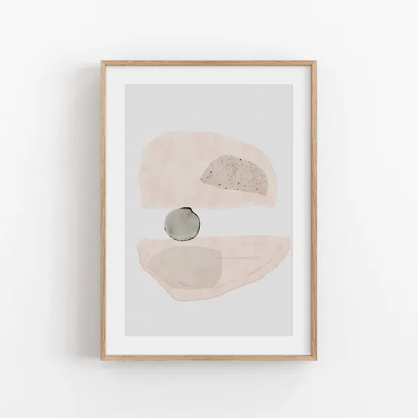 Abstract Print, Neutral Beige Modern Art Print